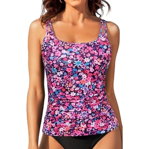 image:imageWomen Tankini Swim Top Only  Tummy Control Swimsuit Bathing Suit TopPink Floral