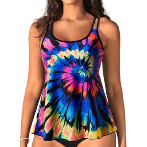 image:imageWomens Flowy Tankini Tops Only  Modest Bathing Suit Swim Tops No BottomColorful Tie Dye