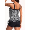 image:imageTankini Swimsuits with Shorts  Blouson Tie Side Tummy Control SwimwearBlack Floral