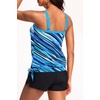 image:imageTankini Swimsuits with Shorts  Blouson Tie Side Tummy Control SwimwearBlue Striped