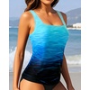image:imageTankini Tops for Women  Tummy Control Swimsuits Modest Swim Tank Top OnlyAqua Gradient