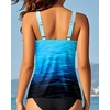 image:imageTankini Tops for Women  Tummy Control Swimsuits Modest Swim Tank Top OnlyAqua Gradient