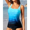 image:imageTankini Tops for Women  Tummy Control Swimsuits Modest Swim Tank Top OnlyAqua Gradient