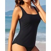 image:imageTankini Tops for Women  Tummy Control Swimsuits Modest Swim Tank Top OnlyBlack