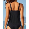image:imageTankini Tops for Women  Tummy Control Swimsuits Modest Swim Tank Top OnlyBlack