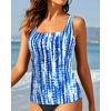 image:imageTankini Tops for Women  Tummy Control Swimsuits Modest Swim Tank Top OnlyBlue Tie Dye