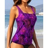 image:imageTankini Tops for Women  Tummy Control Swimsuits Modest Swim Tank Top OnlyPurple Leaves