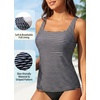 image:imageTankini Tops for Women  Tummy Control Swimsuits Modest Swim Tank Top OnlyStriped