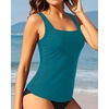image:imageTankini Tops for Women  Tummy Control Swimsuits Modest Swim Tank Top OnlyTeal