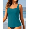 image:imageTankini Tops for Women  Tummy Control Swimsuits Modest Swim Tank Top OnlyTeal
