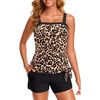 image:imageTankini Swimsuits with Shorts  Blouson Tie Side Tummy Control SwimwearLeopard