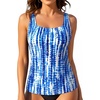 image:imageTankini Tops for Women  Tummy Control Swimsuits Modest Swim Tank Top OnlyBlue Tie Dye