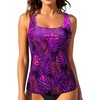 image:imageTankini Tops for Women  Tummy Control Swimsuits Modest Swim Tank Top OnlyPurple Leaves