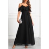 image:imageFormal Dresses Off the Shoulder Chiffon ALine Long Dress Split WomenBlack