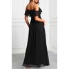 image:imageFormal Dresses Off the Shoulder Chiffon ALine Long Dress Split WomenBlack