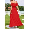 image:imageFormal Dresses Off the Shoulder Chiffon ALine Long Dress Split WomenRed
