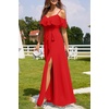 image:imageFormal Dresses Off the Shoulder Chiffon ALine Long Dress Split WomenRed