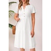 image:imagePlus Size Summer Dress Casual Boho Button Up Tiered Midi Sundress WomenWhite Eyelet