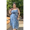 image:imagePlus Size Velvet Floral Spaghetti Strap Wedding Guest Midi DressBlue Floral