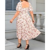 image:imageTalisea Plus Size Summer Dress  Casual Boho Midi Dress for WomenBeige Floral