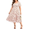 image:imageTalisea Plus Size Summer Dress  Casual Boho Midi Dress for WomenBeige Floral