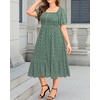 image:imageTalisea Plus Size Summer Dress  Casual Boho Midi Dress for WomenGreen Floral