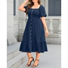 image:imageTalisea Plus Size Summer Dress  Casual Boho Midi Dress for WomenNavy Blue