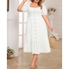 image:imageTalisea Plus Size Summer Dress  Casual Boho Midi Dress for WomenWhite