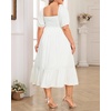 image:imageTalisea Plus Size Summer Dress  Casual Boho Midi Dress for WomenWhite