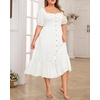 image:imageTalisea Plus Size Summer Dress  Casual Boho Midi Dress for WomenWhite