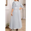 image:imageTalisea Women Plus Size Sequin Formal Evening Gown VNeck Ruffle Maxi DressGray