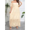 image:imageWomens Off Shoulder Maternity Dress Swiss Dot Boho Baby Shower DressBeige Lace