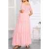 image:imageWomens Off Shoulder Maternity Dress Swiss Dot Boho Baby Shower DressLight Pink