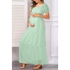 image:imageWomens Off Shoulder Maternity Dress Swiss Dot Boho Baby Shower DressMint Green