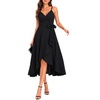 image:imageCocktail Dresses for Women Wedding Guest Midi High Low Spaghetti StrapBlack