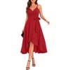 image:imageCocktail Dresses for Women Wedding Guest Midi High Low Spaghetti StrapRed