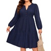 Navy Blue Eyelet-long Sleeve