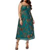 image:imagePlus Size Velvet Floral Spaghetti Strap Wedding Guest Midi DressBronze Teal Floral