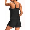 image:imageTalisea Tankini Swimsuits with Shorts  Blouson Tummy Control Bathing SuitsBlack