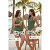 image:imageTalisea Tankini Swimsuits with Shorts  Blouson Tummy Control Bathing SuitsGreen Palm Tree