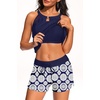 image:imageTalisea Tankini Swimsuits with Shorts  Blouson Tummy Control Bathing SuitsNavy Geometric