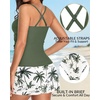 image:imageTankini Bathing Suits with Skirt Two Piece Tummy Control Twist SwimsuitsGreen Palm Tree
