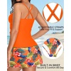 image:imageTankini Bathing Suits with Skirt Two Piece Tummy Control Twist SwimsuitsOrange Floral