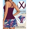 image:imageTankini Bathing Suits with Skirt Two Piece Tummy Control Twist SwimsuitsPurple Floral