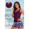 image:imageTankini Bathing Suits with Skirt Two Piece Tummy Control Twist SwimsuitsPurple Floral