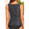 image:imageTummy Control Tankini Top Only  Women Square Neck Slimming Swimsuit TopBlack Leopard