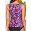 image:imageTummy Control Tankini Top Only  Women Square Neck Slimming Swimsuit TopPink Floral