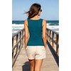 image:imageTummy Control Tankini Top Only  Women Square Neck Slimming Swimsuit TopTeal