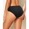 image:imageWomen Full Coverage Bikini Bottoms  Mid Rise Ruched Swimsuit BottomBlack