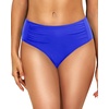 image:imageWomen Full Coverage Bikini Bottoms  Mid Rise Ruched Swimsuit BottomRoyal Blue
